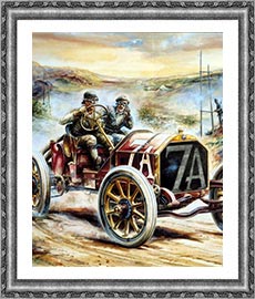 Vintage Autos -  pintura al óleo pintada a mano